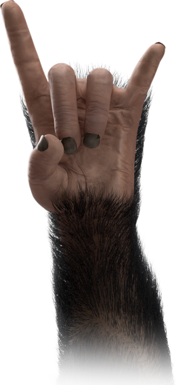 mascot hand rock