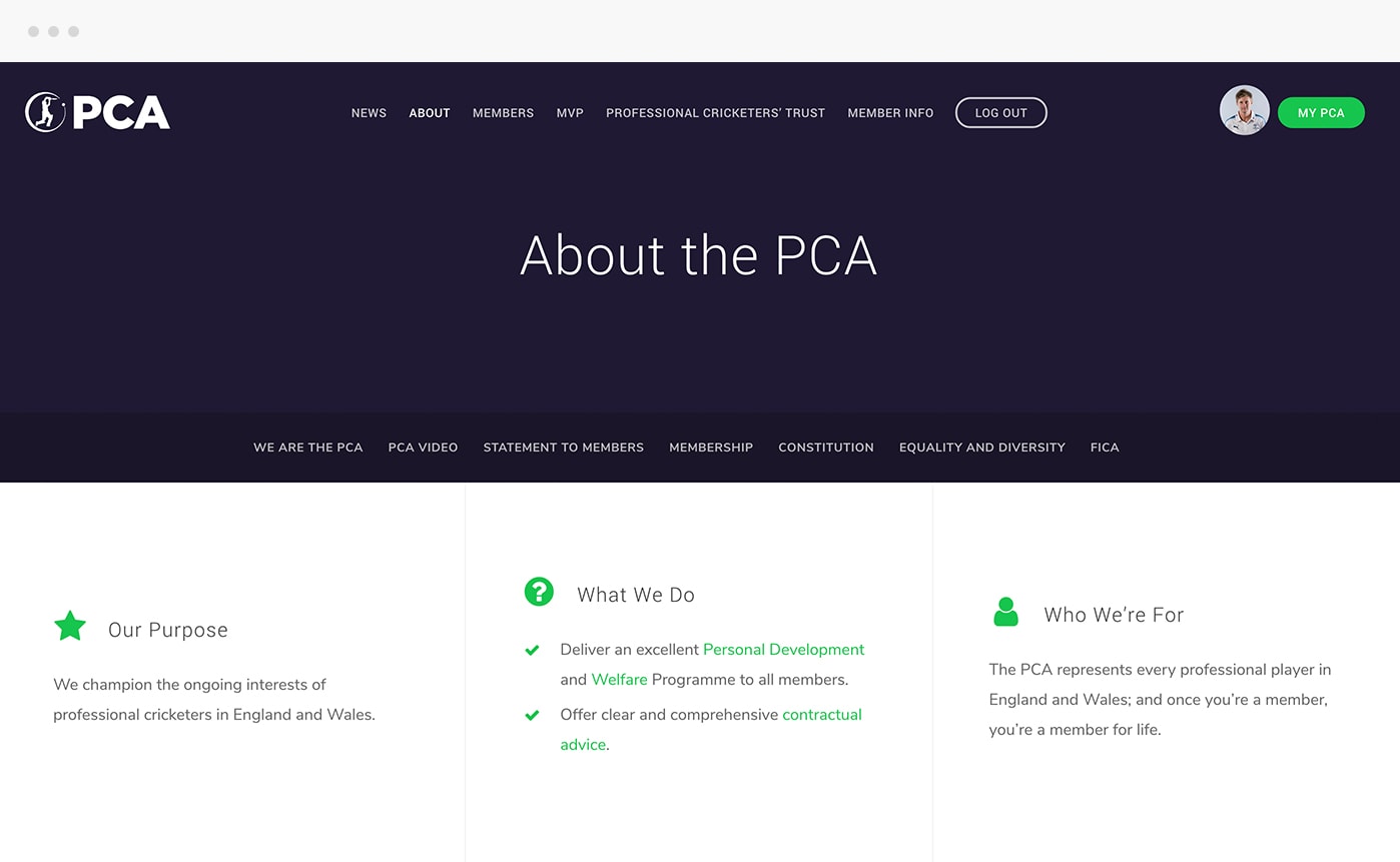pca design about page