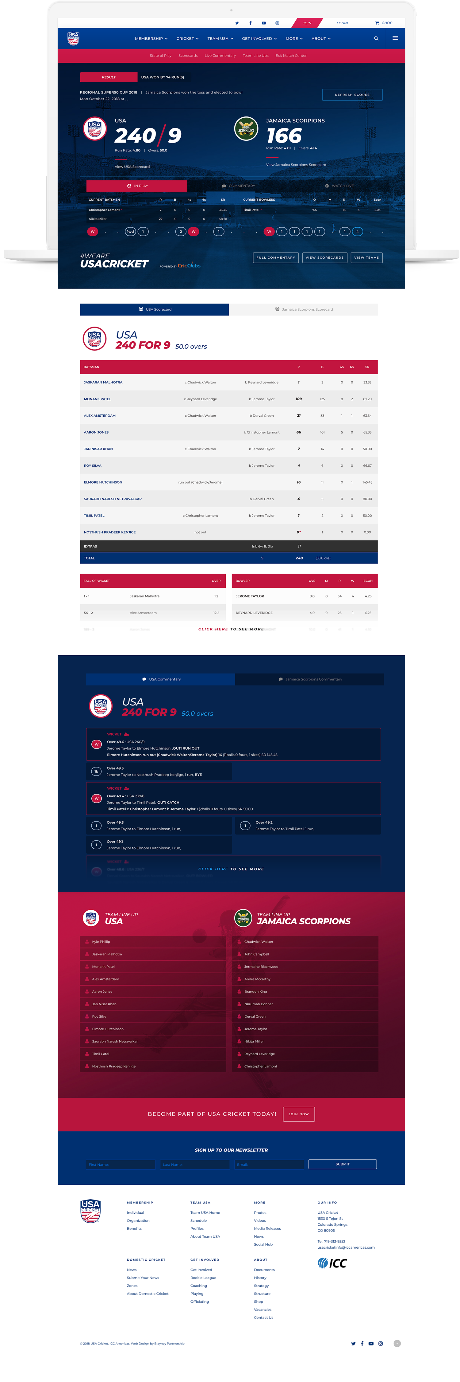 usa cricket web design preview