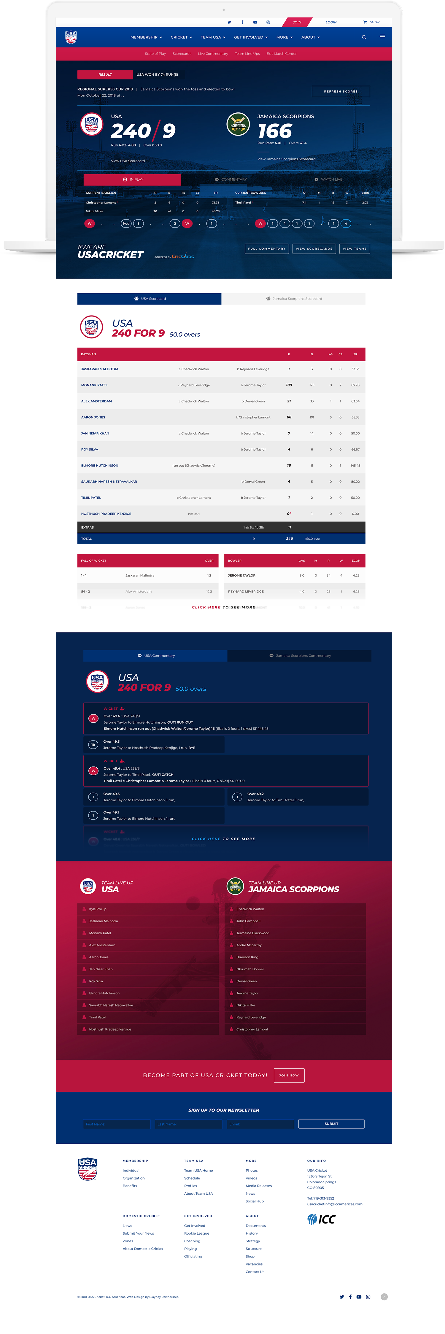 Global Website for USA Cricket Blayney Partnership